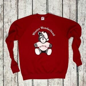 VTG Winter Wonderland Christmas Bear Ugly Christmas 80s Sweatshirt